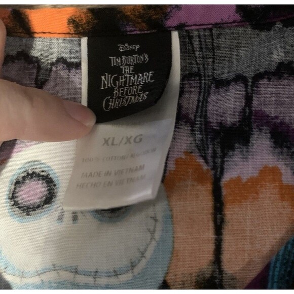 Disney Tim Burtons Nightmare Before Christmas Halloween Scrub Top XL Pockets - Picture 2 of 4